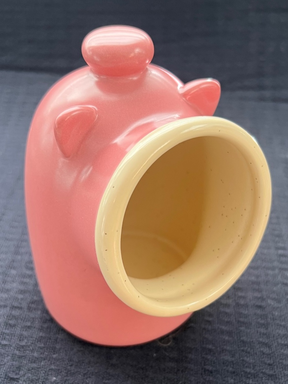 Pink Ceramic Salt Pig Salt or Sponge Holder